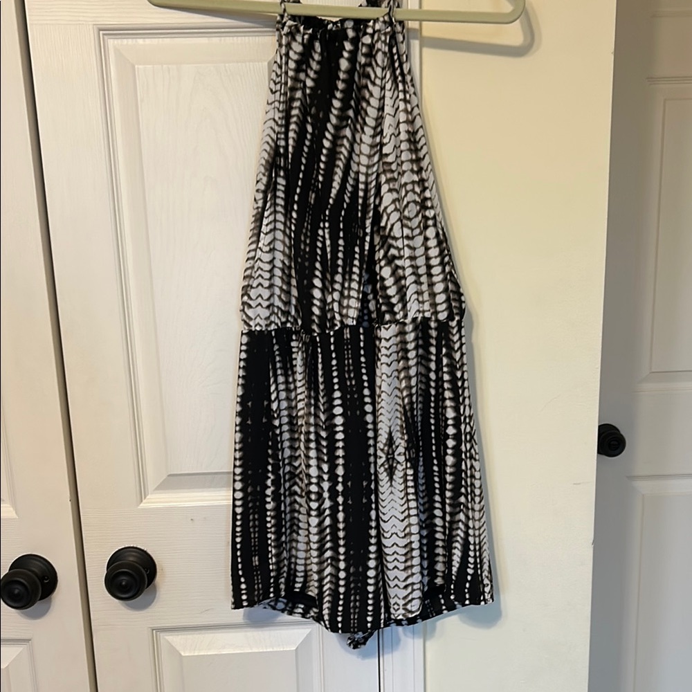 Leith black brown print romper